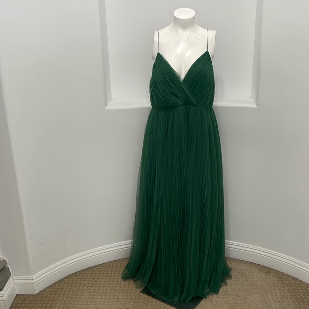 ASOS Curve Spaghetti Straps Mesh Textured Maxi Dress Emerald Green Size 16 NWT